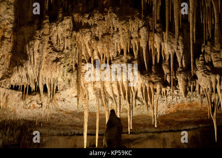 Grottes du Drach avec beaucoup de stalagmites et stalactites. Majorque, Espagne Banque D'Images