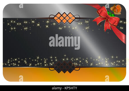 Modèle de carte cadeau avec ruban rouge et rose avec un arc. Banque D'Images