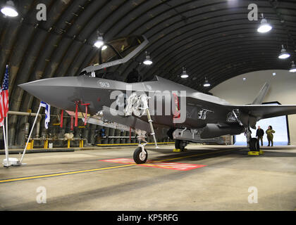 Ambassadeur des États-Unis en Israël David Friedman visites une force aérienne israélienne F-35J'Adir d'avion à réaction à l'Nevatim Air Base 11 décembre 2017 dans la région de Be'er Sheva, Israël. (Photo de David Azagury par Planetpix) Banque D'Images