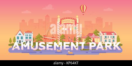 Parc d'attractions - une télévision moderne style design vector illustration Illustration de Vecteur