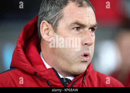 Swansea City manager Paul Clement réagit au cours de la Premier League match au Liberty Stadium, Swansea. Banque D'Images