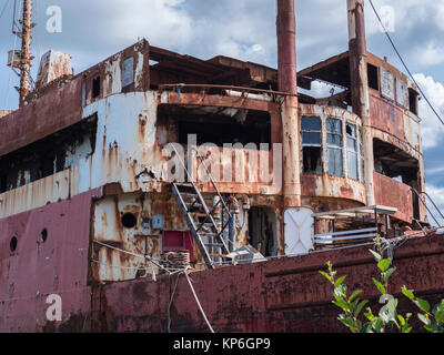 Navire abandonné, Marie Joseph, en Nouvelle-Écosse, Canada. Banque D'Images