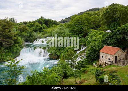 Skradinski Buk, cascades, le Parc National de Krka, Croatie Banque D'Images