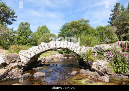 Pont de Senoueix sur la rivière Thaurion, Creuse, Nouvelle-Aquitaine, France. C'est le vestige d'un vieux pont gallo-romain qui permettait aux résidents locaux Banque D'Images