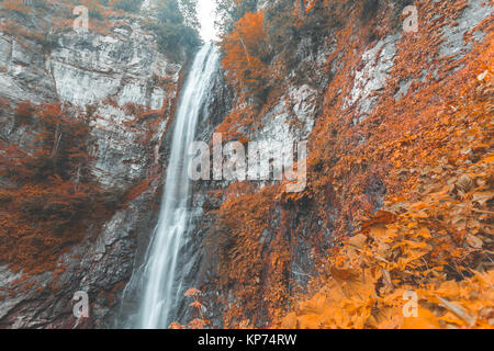 L'automne doux paysage de Maral Cascade. , Borcka Macahel,Artvin,Turquie Banque D'Images