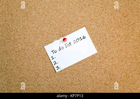 Sticky Note concept pour faire la liste 2016 Banque D'Images