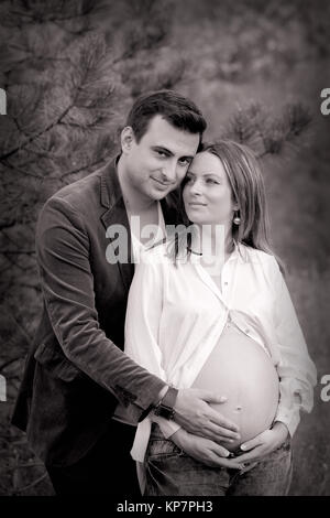 Femme enceinte et mari Banque D'Images