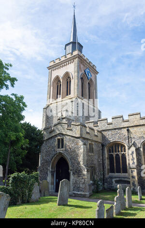 La Vierge Marie St Pauls Valley Church, Church Street, Baldock, Hertfordshire, Angleterre, Royaume-Uni Banque D'Images