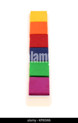 Set de tampon encreur isolé sur fond blanc Banque D'Images