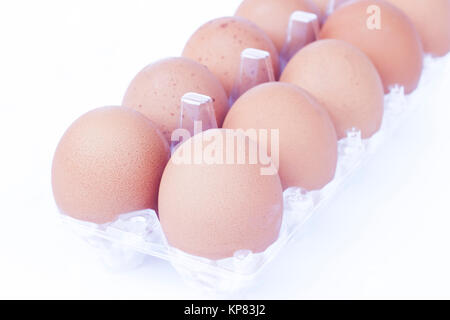 Oeufs isolé sur fond blanc Banque D'Images