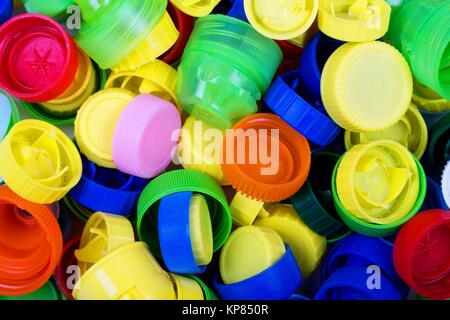 Bouchons de bouteilles en plastique Banque D'Images