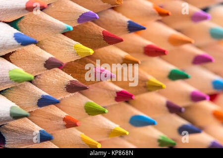 Crayons de couleur pile close up shot Banque D'Images