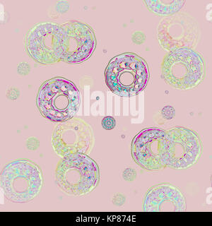 Résumé Contexte géométrique, multicolore transparente motif de cercles sur rose, heureux et rêveur Banque D'Images