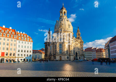 Dans la matinée, Frauenkirche Dresden, Allemagne Banque D'Images