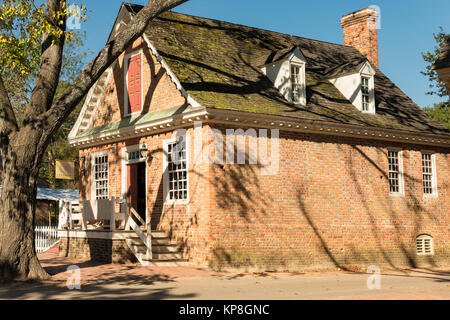 Prentis Store sur Duc de Gloucester Street à Colonial Williamsburg. Banque D'Images