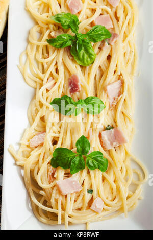 Collection de pâtes - Spaghetti carbonara,Collection Pâtes - Spaghetti carbonara Banque D'Images