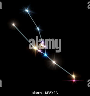 2 Taureau Horoscopes sur fond noir Banque D'Images