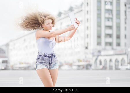 Et de la musique. selfies Banque D'Images