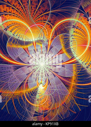 Résumé de l'image générée par ordinateur de fleurs à rayures Banque D'Images