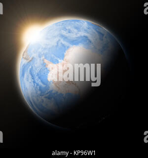 Bien au-dessus de l'Antarctique sur la planète Terre Banque D'Images