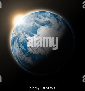 Bien au-dessus de l'Antarctique sur la planète Terre Banque D'Images