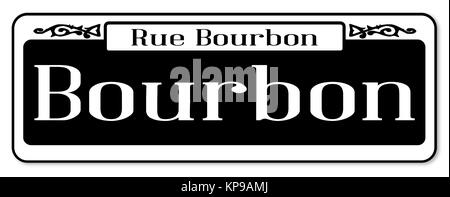 Rue Bourbon Street Sign Banque D'Images