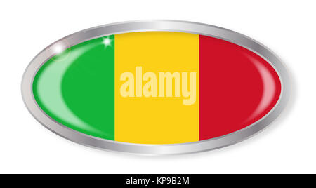 Drapeau Mali Bouton Ovale Banque D'Images