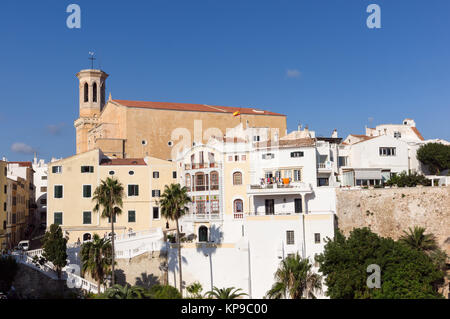 Église de Santa Maria dans le centre historique de Mahon - Minorque, Baléares, Espagne Banque D'Images