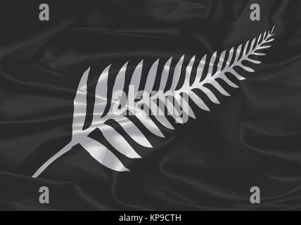 Drapeau de soie de la Nouvelle-Zélande Silver Fern Banque D'Images