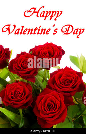 Happy Valentines Day, roses rouges Banque D'Images