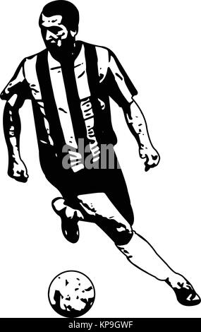 Joueur de soccer - vector illustration croquis Illustration de Vecteur