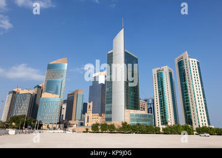 Les bâtiments du centre-ville de Doha, Qatar Banque D'Images