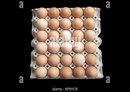 Boîte d'oeufs brun Banque D'Images