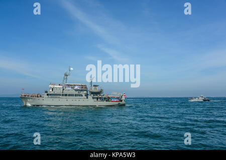 Pattaya, Thaïlande - 18 novembre 2017, le navire de la marine , mer sur le 50e anniversaire de la revue internationale de la flotte de l'ASEAN 2017 percez à Pattaya, Tha Banque D'Images