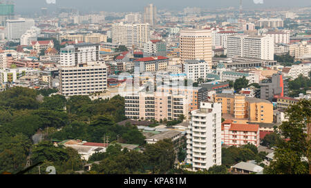 Pattaya Beach et la ville d'oiseau du point de vue Banque D'Images