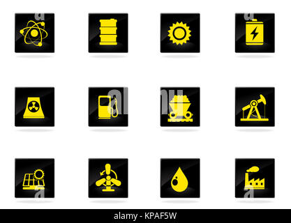 L'industrie de l'énergie et de l'icons set Banque D'Images