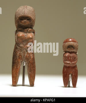 Ère Pre-Inca. La culture de Valdivia. L'Équateur 3500-1800 BC. Figurine féminine en céramique. Musée de Cutures du monde. Espagne Banque D'Images