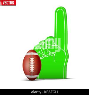 Sports Fan de football américain et les doigts mousse ball Illustration de Vecteur