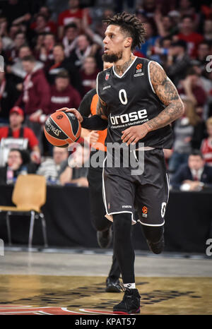 Bamberg, Allemagne. 14 Décembre, 2017. Deutschland, Bamberg, Brose Arena, 14.12.2017, Basketball - Euroleague - Brose Bamberg vs Olympiakos Le Pirée - Bild : c. lk. Daniel Hackett (Brose Bamberg, # 0) Credit : Ryan Evans/Alamy Live News Banque D'Images