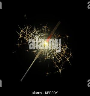 Burning sparkler. Vector Illustration de Vecteur