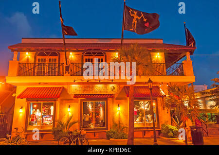 Pirate Soul Museum exterior de nuit, Key West, Floride Banque D'Images