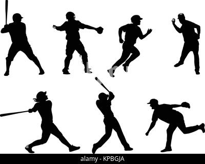 Silhouettes baseball collection 6 - vector Illustration de Vecteur