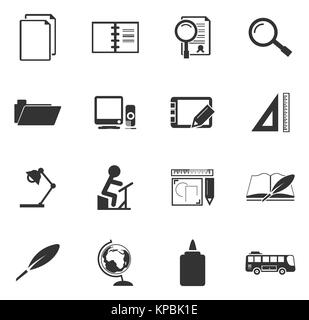 School Icons set Banque D'Images