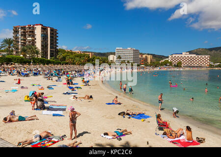 La plage de Palma Nova, à Majorque, Espagne, Europe Banque D'Images