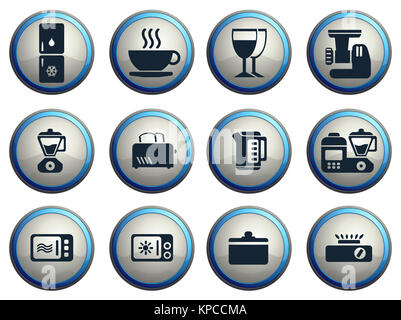 Des ustensiles de cuisine Icon Set Banque D'Images