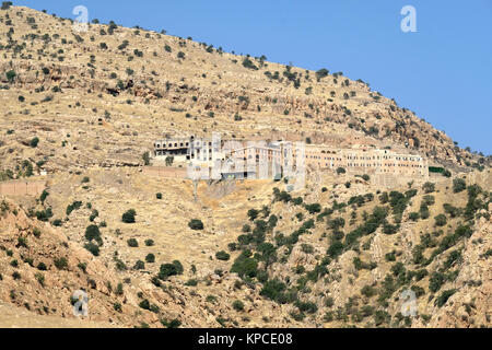 Monastère orthodoxe syrienne Mar Mattai, le monastère de Saint Matthieu, près de Mossoul, Kurdistan irakien, l'Irak. Banque D'Images