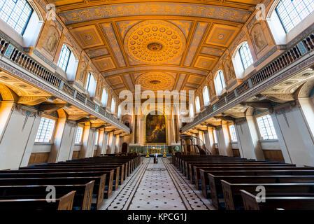 Le hall peint, Old Royal Naval College de Greenwich, Londres, Angleterre, Angleterre, Großbrittanien Banque D'Images