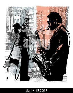 Jazz à New York - vector illustration Illustration de Vecteur