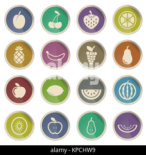 Icônes simplement Fruits Banque D'Images