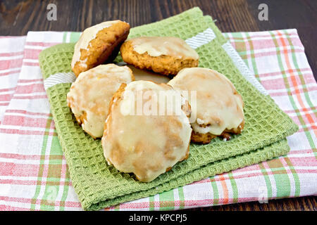 Cookies sur citrouille serviette de cuisine Banque D'Images